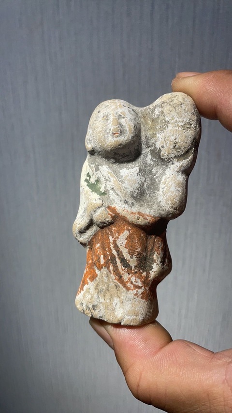 古玩銅器陶仕女真品鑒賞圖