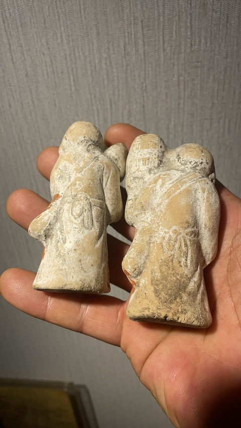 古玩銅器陶仕女真品鑒賞圖