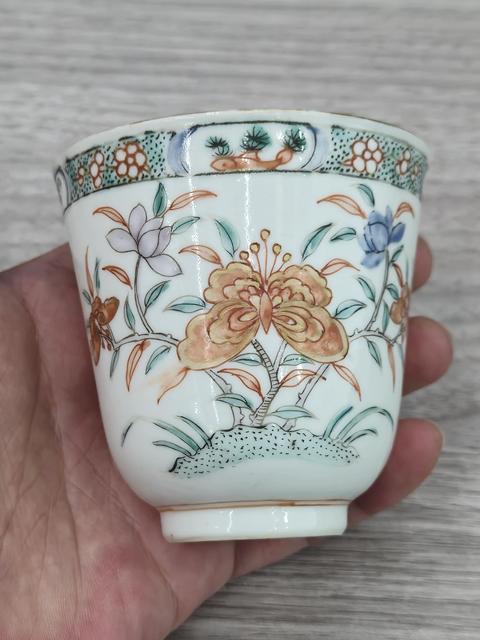 古玩陶瓷五彩花卉紋仰鐘杯拍賣,當前價格4200元