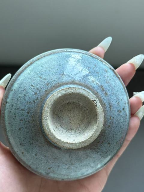 古玩陶瓷元代鈞窯束口盞真品鑒賞圖