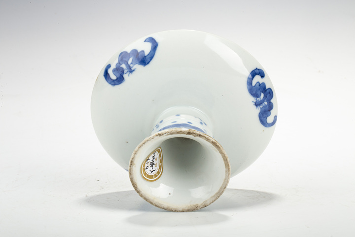 古玩陶瓷晚清·青花團(tuán)龍紋高足盤拍賣,當(dāng)前價(jià)格850元