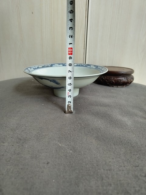 古玩陶瓷三星高照圖青花折沿碗拍賣，當前價格999元