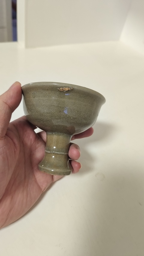 古玩陶瓷元龍泉青釉高足杯拍賣,當前價格3888元