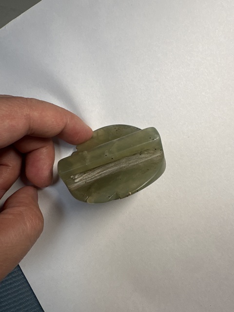 古玩玉器岫玉雕“龍紋腰帶穿”真品鑒賞圖