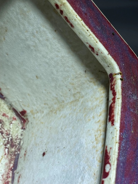 古玩陶瓷鈞紅窯變釉六方花盆真品鑒賞圖