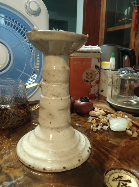古玩陶瓷清末民國(guó)燈臺(tái)真品鑒賞圖