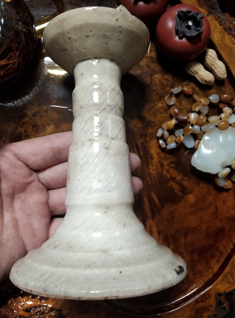 古玩陶瓷清末民國(guó)燈臺(tái)真品鑒賞圖