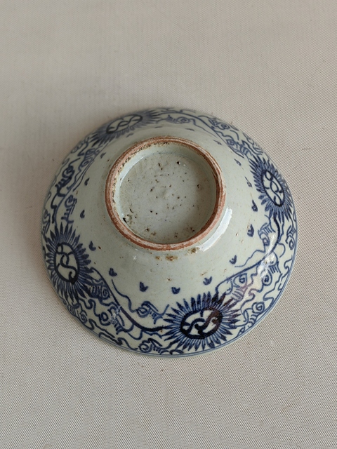 古玩陶瓷青花淡描花卉紋折腰碗拍賣,當(dāng)前價格450元