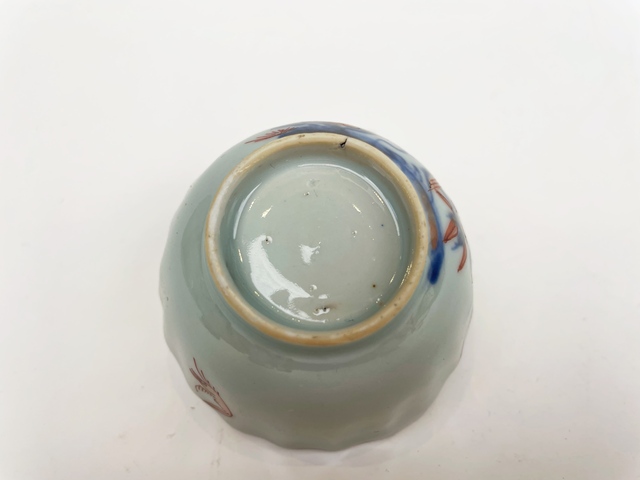 古玩陶瓷清康熙·青花礬紅花鳥花口杯拍賣，當前價格99元