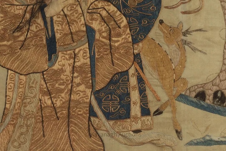 古玩雜項刺繡天官圖真品鑒賞圖
