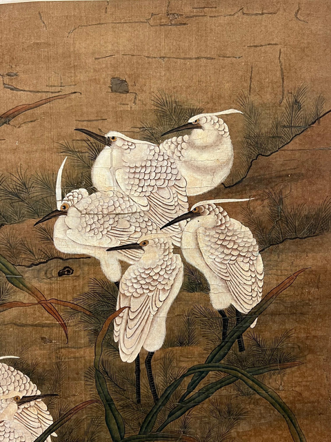 古玩字畫呂紀(jì)款花鳥真品鑒賞圖