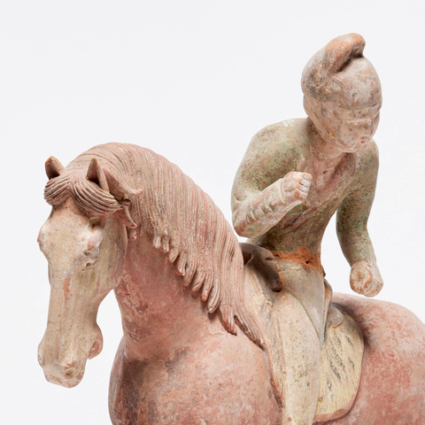 古玩陶瓷馬球俑（后雕）真品鑒賞圖