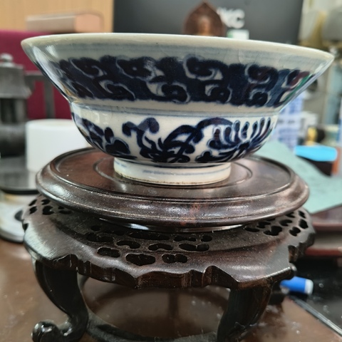 古玩陶瓷青花折腰碗真品鑒賞圖