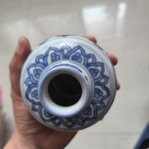 古玩陶瓷青花石榴尊真品鑒賞圖