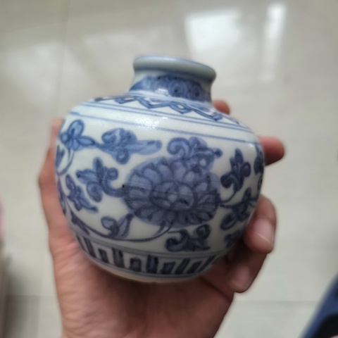 古玩陶瓷青花石榴尊真品鑒賞圖