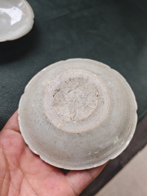 古玩陶瓷青白釉花口碟一對拍賣,當前價格1200元