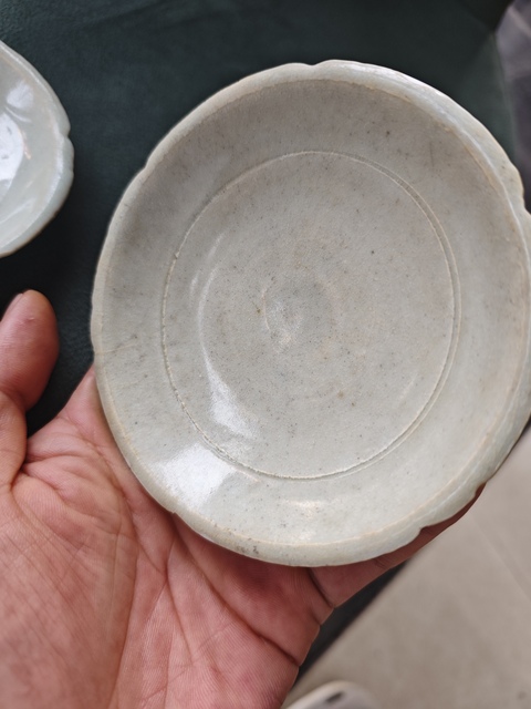古玩陶瓷青白釉花口碟一對拍賣,當前價格1200元