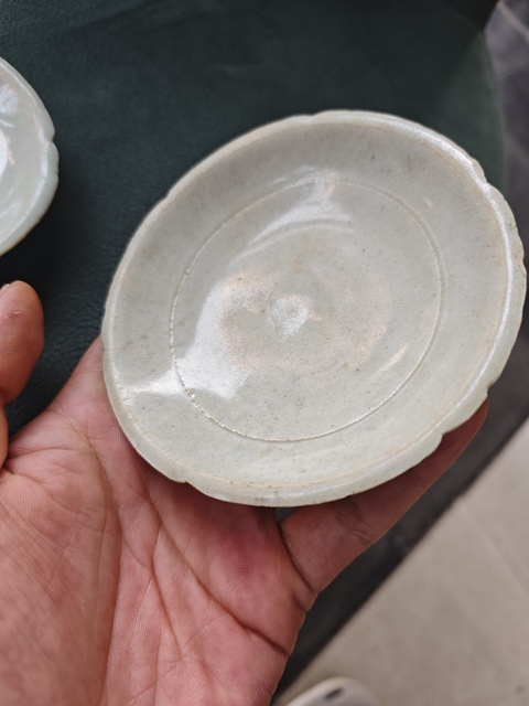 古玩陶瓷青白釉花口碟一對拍賣,當前價格1200元