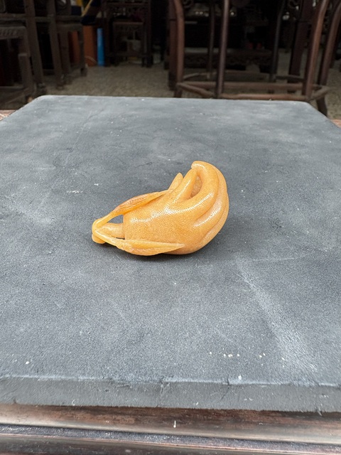 古玩雜項老撾田黃石把臉真品鑒賞圖