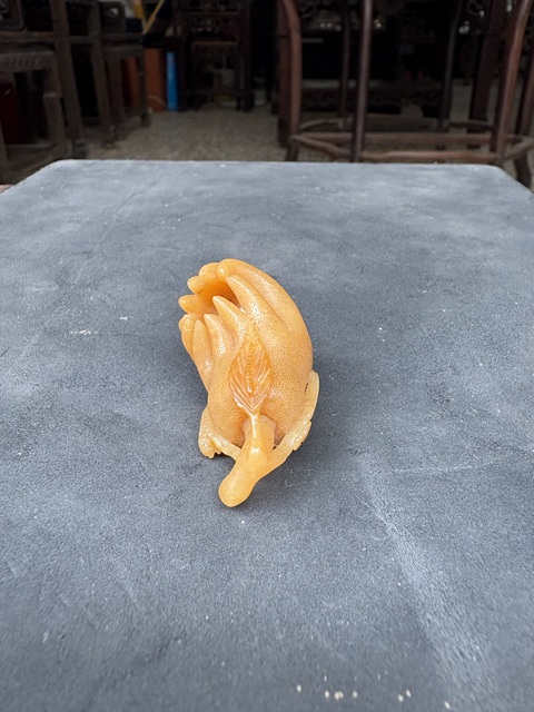 古玩雜項老撾田黃石把臉真品鑒賞圖