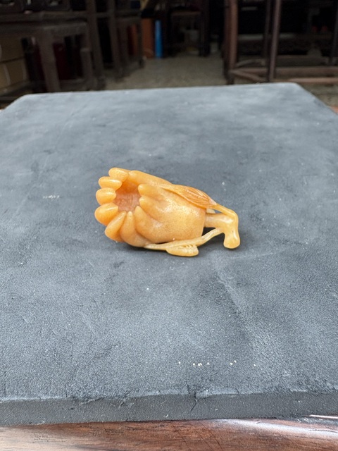 古玩雜項老撾田黃石把臉真品鑒賞圖