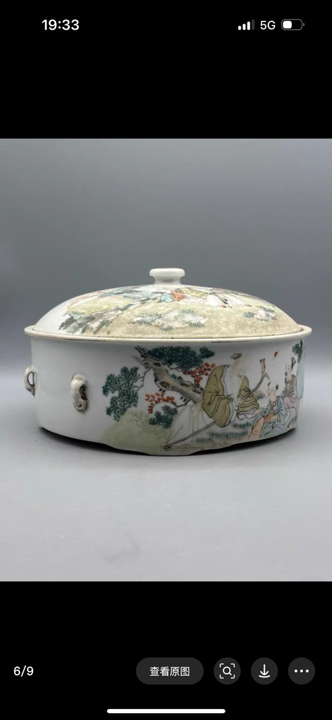 古玩陶瓷光緒·淺絳彩人物故事紋一品鍋 真品鑒賞圖