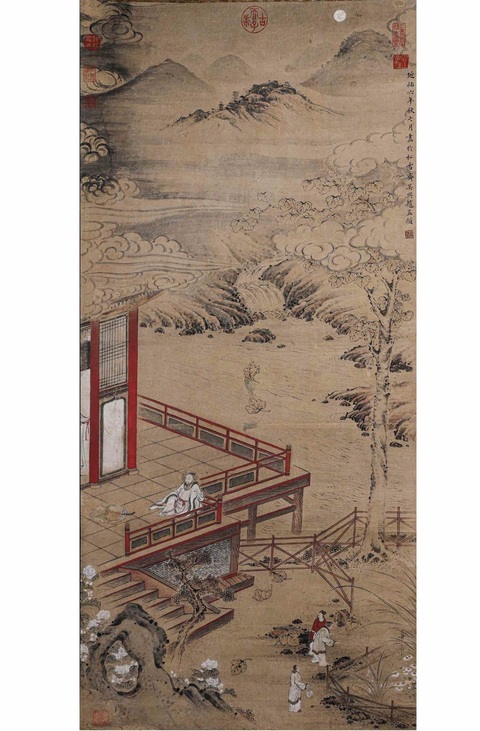 古玩字畫趙孟頫款山水真品鑒賞圖