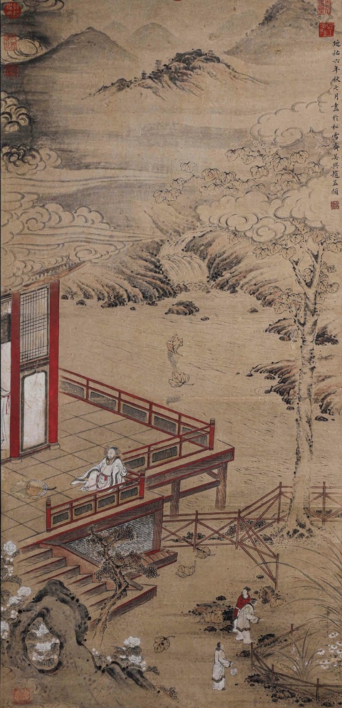 古玩字畫趙孟頫款山水真品鑒賞圖