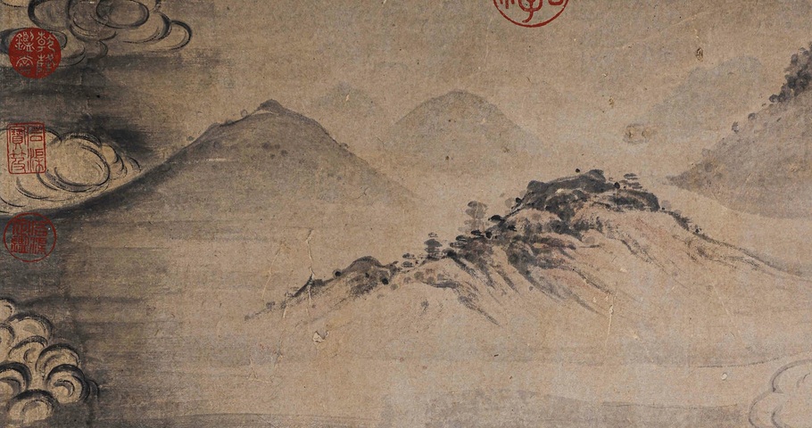 古玩字畫趙孟頫款山水真品鑒賞圖