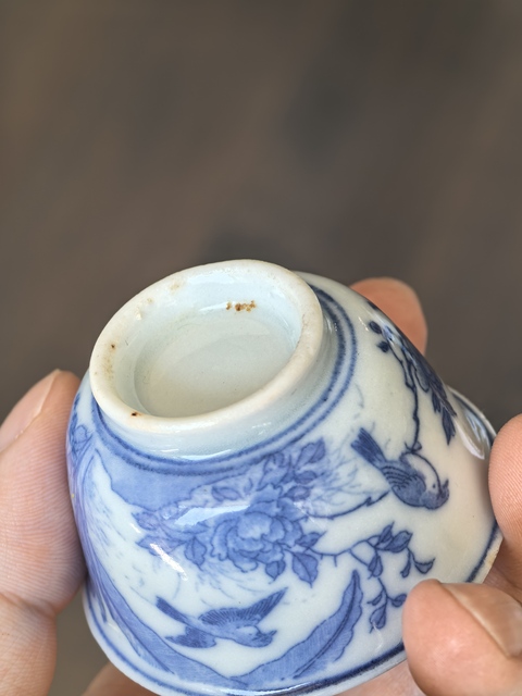 古玩陶瓷青花花鳥紋杯真品鑒賞圖