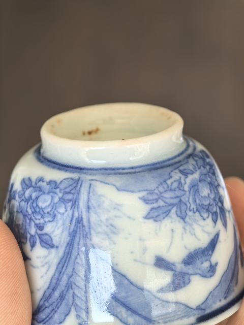 古玩陶瓷青花花鳥紋杯真品鑒賞圖