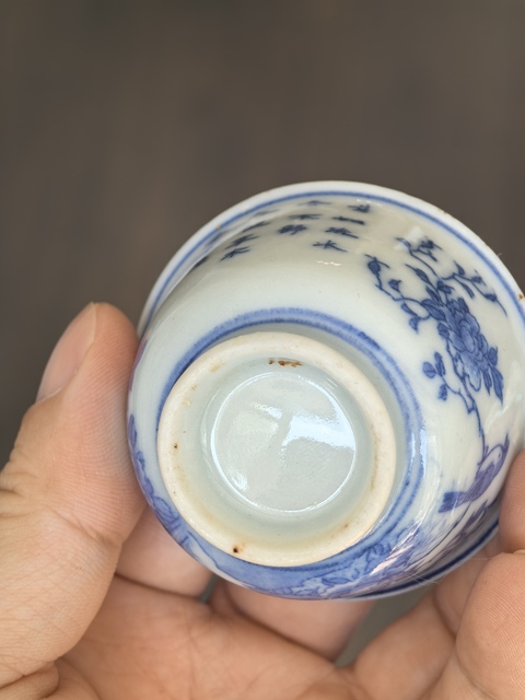 古玩陶瓷青花花鳥紋杯真品鑒賞圖