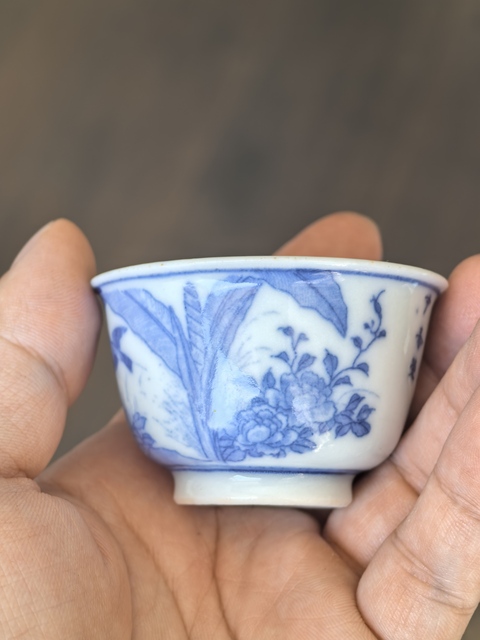 古玩陶瓷青花花鳥紋杯真品鑒賞圖