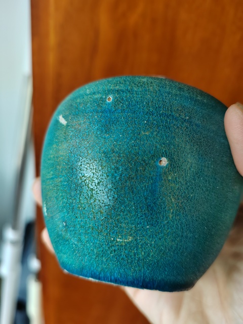 古玩陶瓷孔雀藍(lán)釉罐真品鑒賞圖