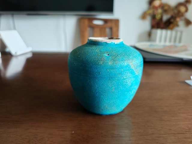 古玩陶瓷孔雀藍(lán)釉罐真品鑒賞圖