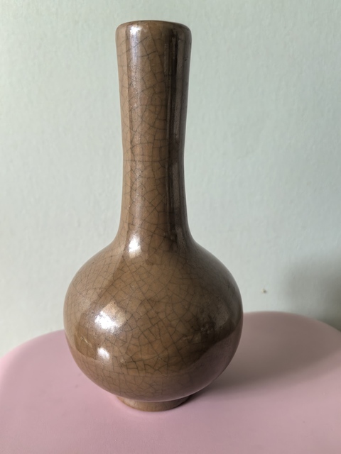 古玩陶瓷哥釉瓶真品鑒賞圖