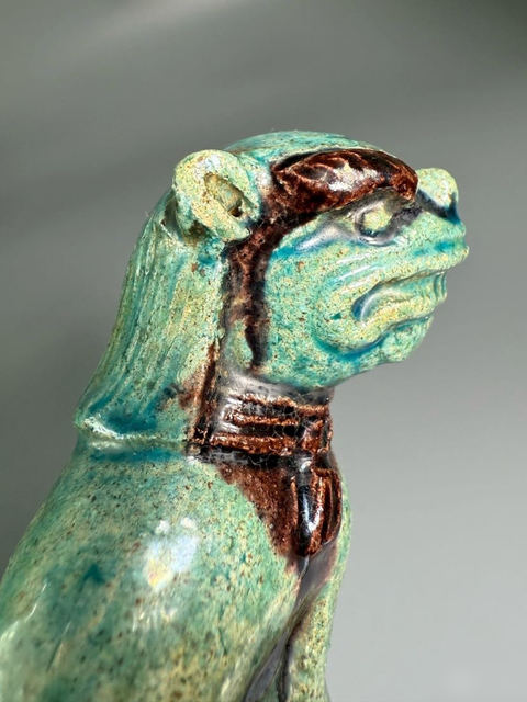 古玩陶瓷琺華彩坐獅瓷塑真品鑒賞圖