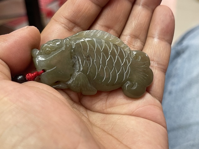 古玩玉器和田玉雕“摩羯魚”佩真品鑒賞圖