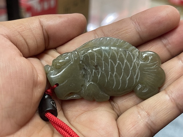 古玩玉器和田玉雕“摩羯魚”佩真品鑒賞圖