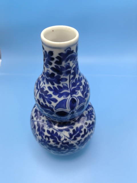古玩陶瓷清·光緒青花纏枝花卉紋葫蘆瓶拍賣，當前價格5700元