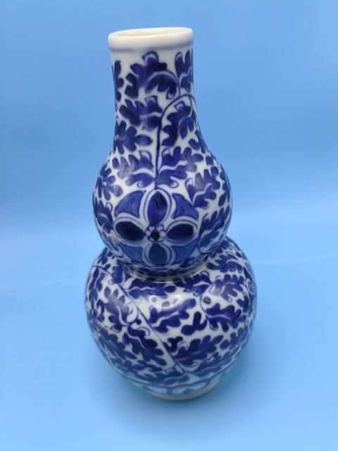 古玩陶瓷清·光緒青花纏枝花卉紋葫蘆瓶拍賣，當前價格5700元