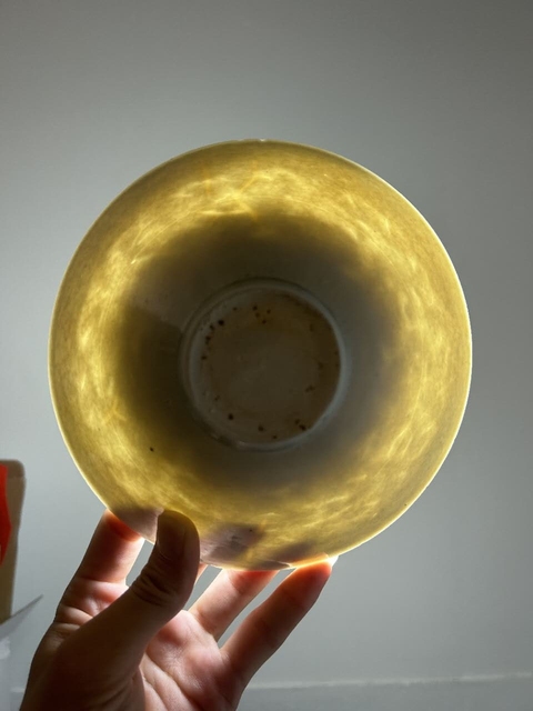 古玩陶瓷青白釉云氣紋斗笠碗真品鑒賞圖