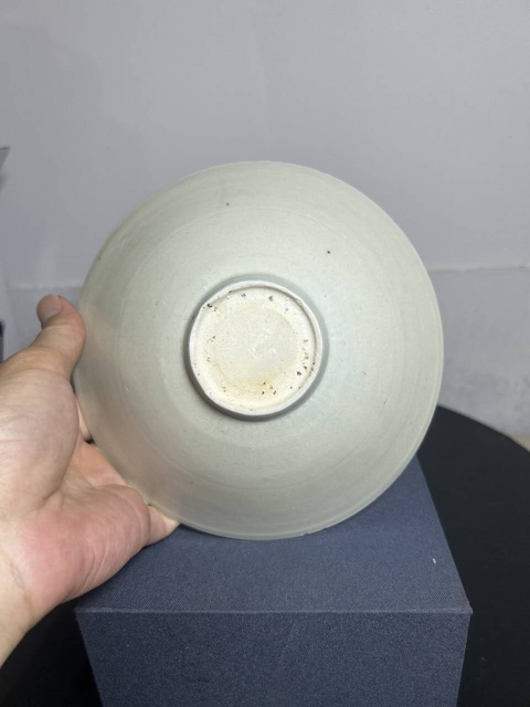 古玩陶瓷青白釉云氣紋斗笠碗真品鑒賞圖