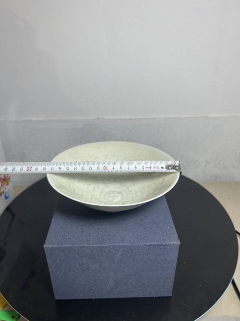 古玩陶瓷青白釉云氣紋斗笠碗真品鑒賞圖