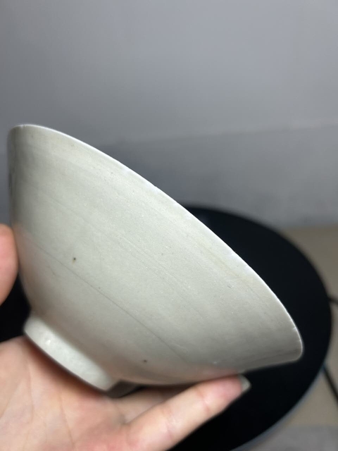古玩陶瓷青白釉云氣紋斗笠碗真品鑒賞圖