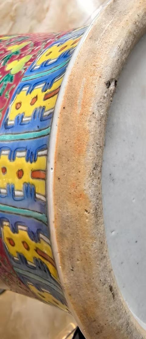 古玩陶瓷人物紋粉彩將軍罐真品鑒賞圖