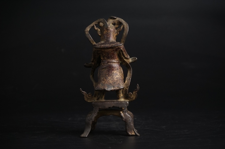 古玩銅器明代·銅漆金韋陀造像真品鑒賞圖