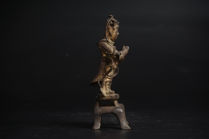 古玩銅器明代·銅漆金韋陀造像真品鑒賞圖