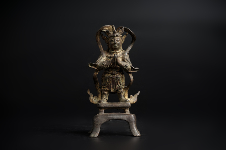 古玩銅器明代·銅漆金韋陀造像真品鑒賞圖