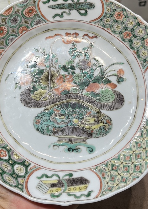 古玩陶瓷五彩盤真品鑒賞圖